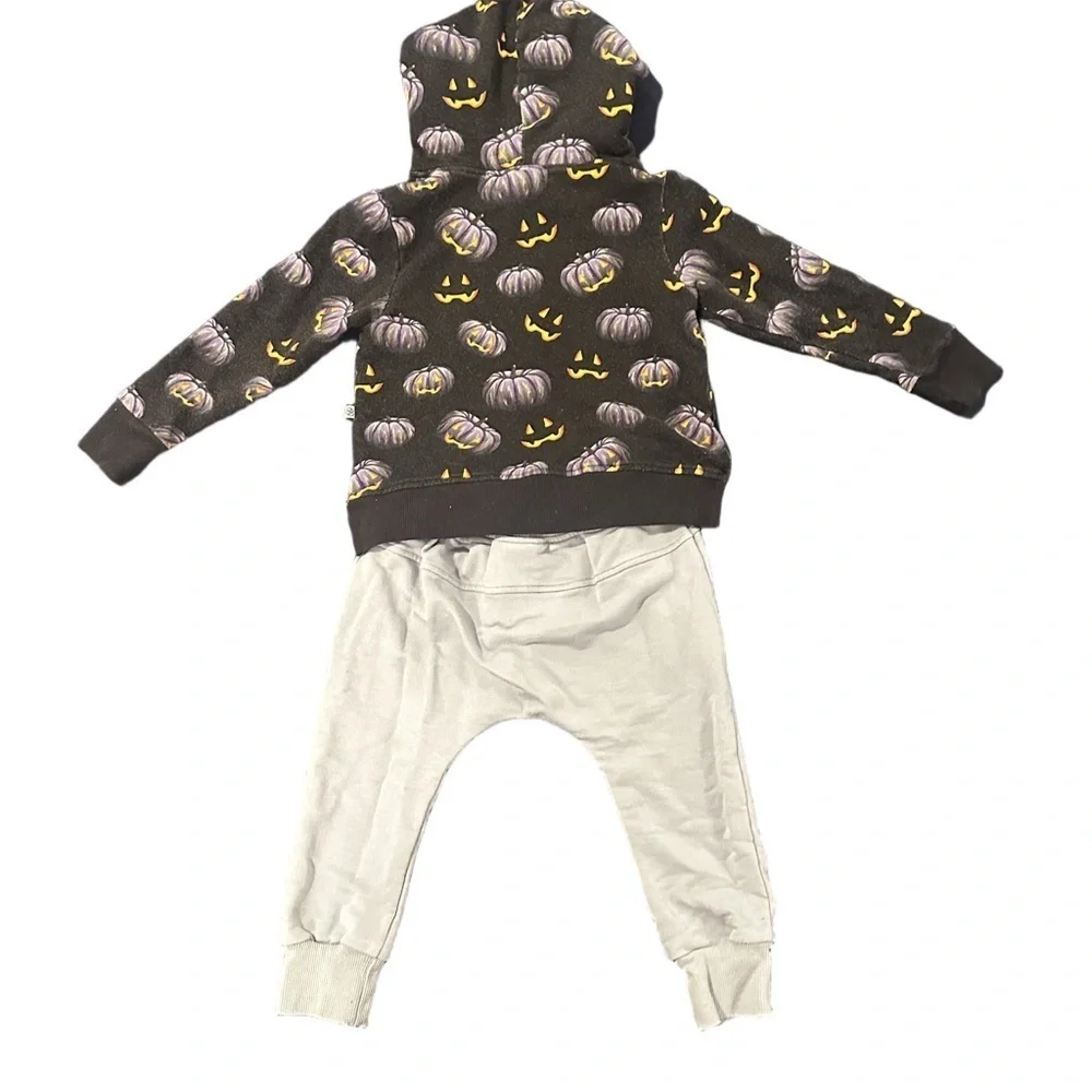 Kids Pumpkin Hoodie Pants Set